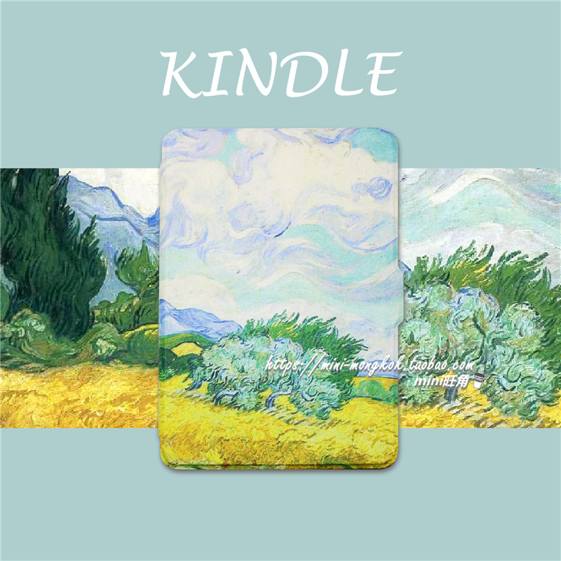 Van Gogh wheat field Cypress Amazon kindle protective case paperwhite123 shell kpw958 leather case dormant