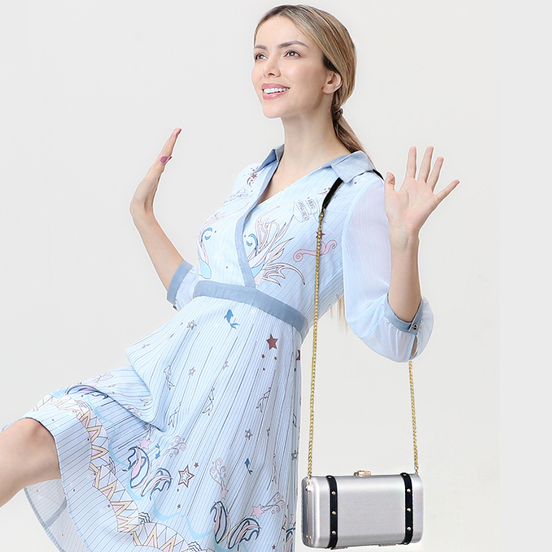 Full Metal Aluminum Magnesium Alloy Chain Packs Ins New Nets Red Ins Women Bag Single Shoulder Bag Diagonal Satchel Bag