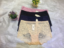 Gufei sexy lace ladies panties temptation comfortable transparent mesh cotton crotch mid-waist hip-lifting briefs