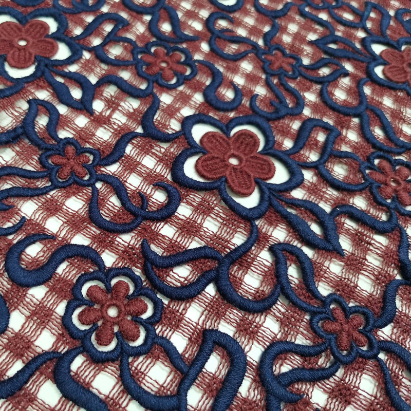 Swiss Imported High-End Heavy Wool Hollow Lace Embroidered Fabric