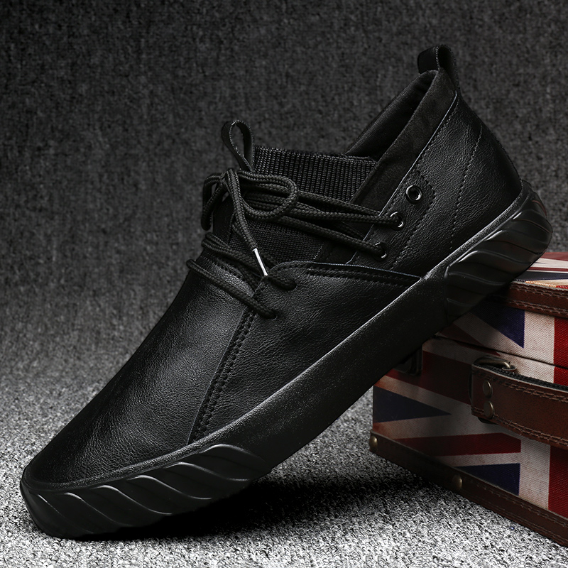 Hong Kong spring men's shoes 2022 new trendy shoes Korean fashion all-match sneakers men's casual leather shoes plus velvet cotton shoes