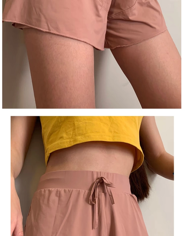 Nữ thể thao kích thước lớn quần short nhanh khô quần chống đai lót yoga tập thể dục chạy thể dục quần thể dục thấm mồ hôi và nhanh khô - Quần thể thao