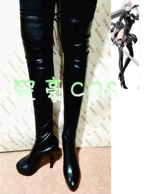 Nier: Automata Game Female Protagonist 2B Cosplay Shoes Boots