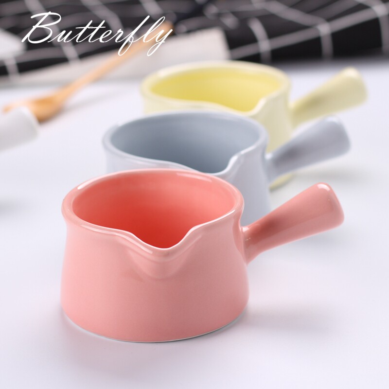 Breakfast tableware Cute ceramic milk cup Creative candy color small milk cup Single ear milk pot European milk cup Soy milk pot