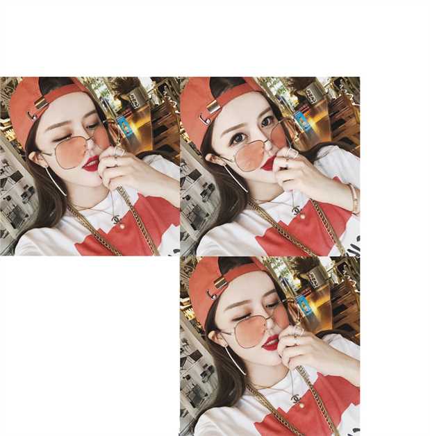 2019 retro net chuỗi ngọc trai đỏ chuỗi kính trang trí hình ảnh kính mát nữ ins với cùng một đoạn kính râm hoang dã kính râm hàng hiệu