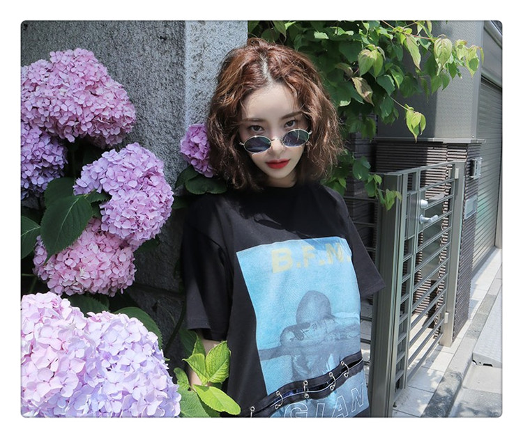 Xu hướng mới kính râm retro thời trang nam nữ kính râm cổ điển kim loại hình bầu dục chống tia UV kính giả cận