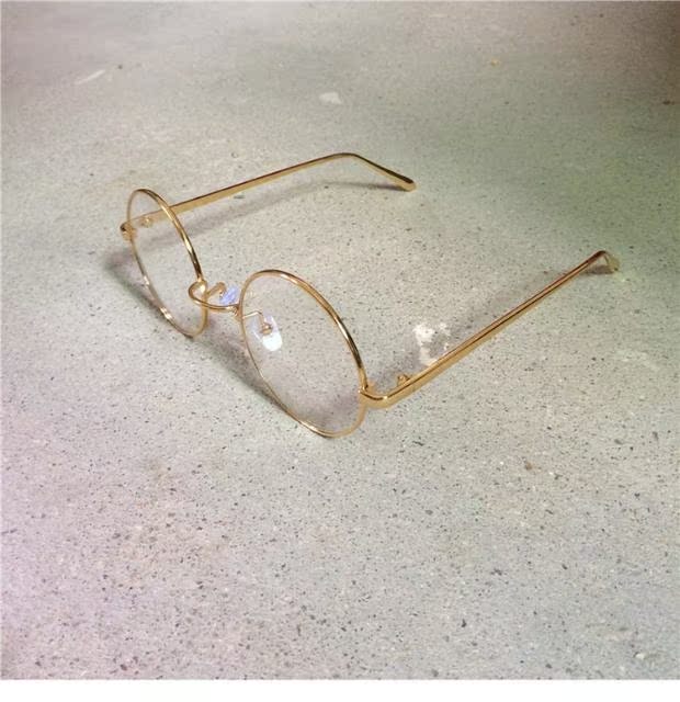 Đường đánh bại thủy triều Mori Nhật Bản tròn retro khung vàng viền kính trang trí Kính nam và nữ bị cận thị có độ kính lọc ánh sáng xanh