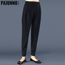 Striped Harynn Pants Woman High Waist 2022 Spring New Display Slim Loose Straight Barrel 100 Hitch Casual Big Code Little Western Dress Pants