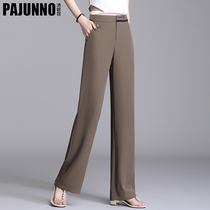 Suit Broadlegged Pants Women Summer 2022 New Ice Velvety Pituitary Pants High Waist Large Size Casual Pants Straight Drum Pants