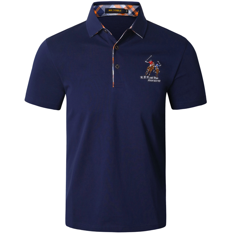 Nhãn hiệu nam cỡ lớn kinh doanh giải trí ngắn tay T-shirt mùa hè mỏng nửa tay áo D-shirt lật cổ polo cotton t-shirt