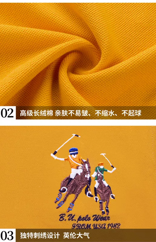 Áo thun polo dài tay dành cho doanh nhân trung niên giản dị cổ áo thun cotton nguyên chất Mùa xuân và mùa thu Golf Polo Paul Áo thun - Polo