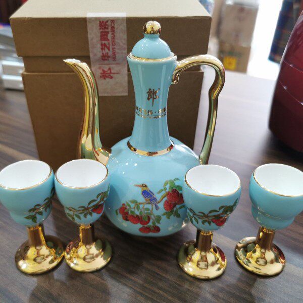 Green floro lychee wine with a pot of small pot with four glasses-Taobao