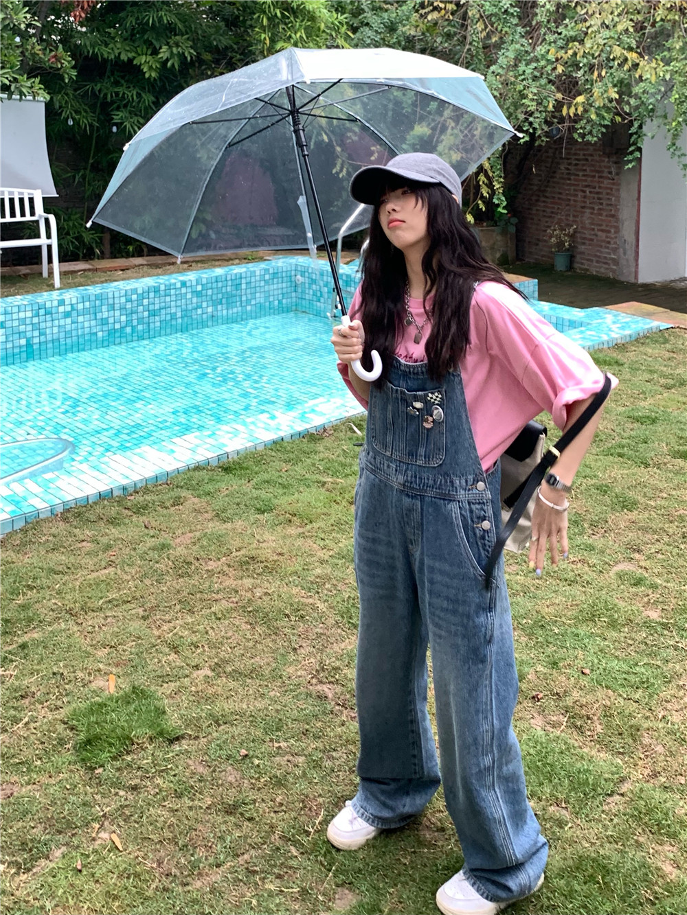 Wilderness Home 2022 Summer New Academy Port Wind Badges Cowboy Cuddling Pants Straight Barrel Casual Loose Broadlegged Pants Women