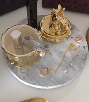 Nordic natural marble jewelry storage box model room decoration home art decoration shooting ornaments tray