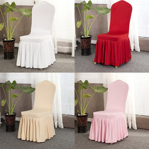 Custom hotel wedding pleated skirt chair cover Sun skirt elastic universal chair cover Universal hotel banquet seat stool cover
