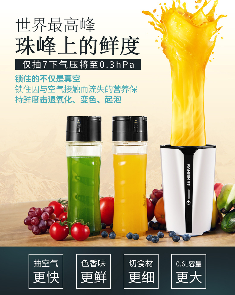 máy xay ép đa năng panasonic Máy ép trái cây Ranbem / Ruiben 309 mini cầm tay đa chức năng máy ép trái cây và rau nhỏ để gửi cốc nước - Máy ép trái cây máy ép trái cây philips