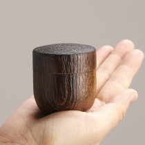 Japanese-style burning Tung wood tea pot Travel tea set Portable mini tea box Solid wood jar sealed small tea warehouse