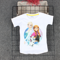 Foreign trade childrens clothing girls short sleeve T-shirt 19 summer new middle and big childrens foreign style female treasure short sleeve export Daily single