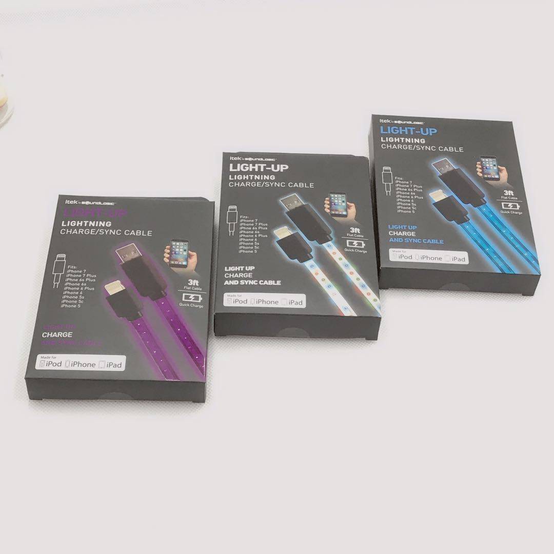 MFI certified with colored light streaming light C48 data line applicable iPhone x 12 charging wire mini ari