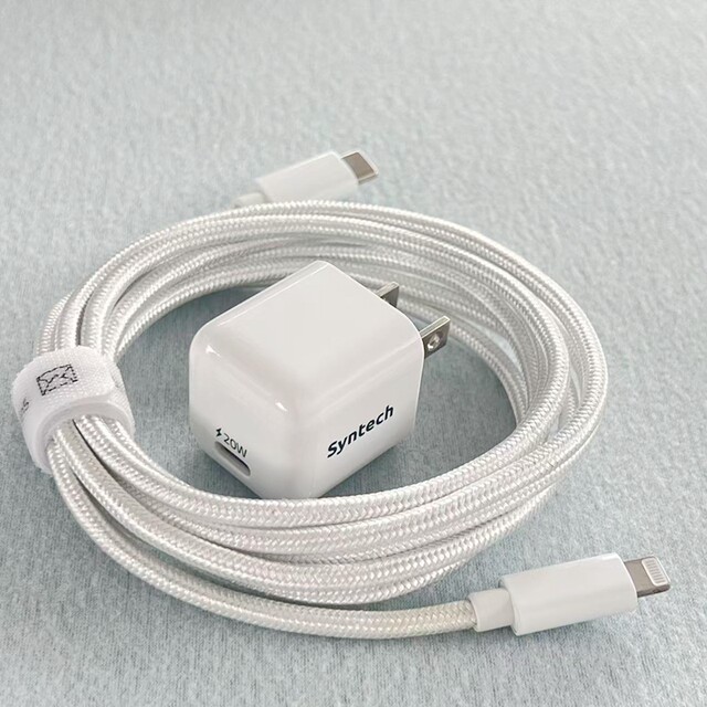 Syntech Original Pd Fast Charging 20W Charging Head + Mfi Certified C94 Cable C to Lightning Cable 2m Set Suitable for Apple 8 X Xr 11 12 13 14 Mobile Phones and Tablets