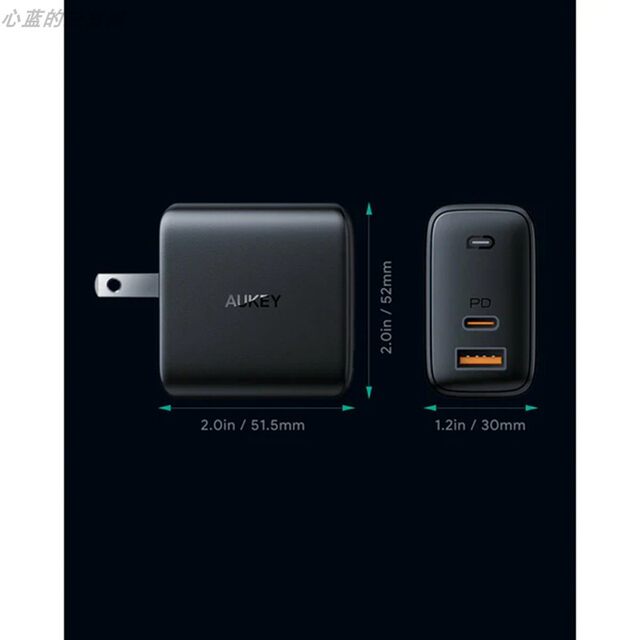 AUKEY 65W gallium nitride GAN fast charging head 1A1C suitable for iphone tablet macbook laptop