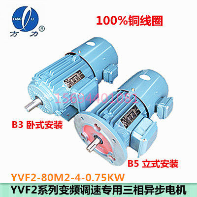 YVF2-80M2-4-0 75KW square force motor YVP2 frequency conversion throttle special three-phase motor full copper brand new