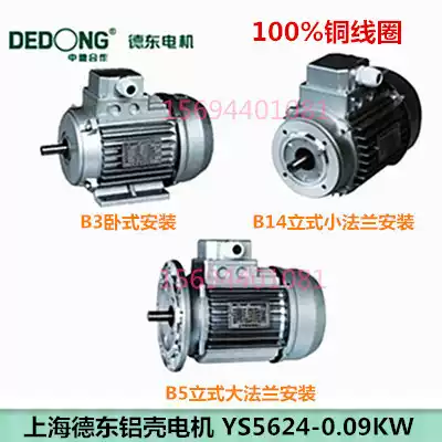 YS5624-0 09KW Shanghai Dedong aluminum shell three-phase asynchronous motor 4 pole 90W horizontal copper core brand new