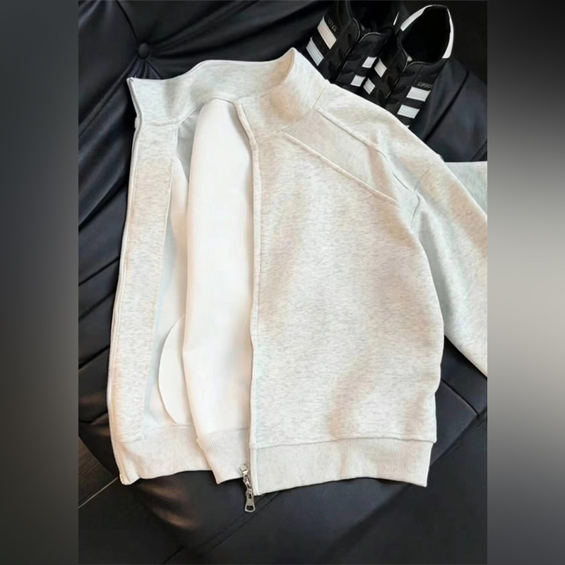 Light Luxury American-Style Zip-Up Sweatshirt for Men, Autumn Deconstructed Patchwork Stand-Collar Jacket, Cleanfit Sports Jacket Light Luxury American-Style Zip-Up Sweatshirt for Men, Autumn Deconstructed Patchwork Stand-Collar Jacket, Cleanfit Sports Jacket