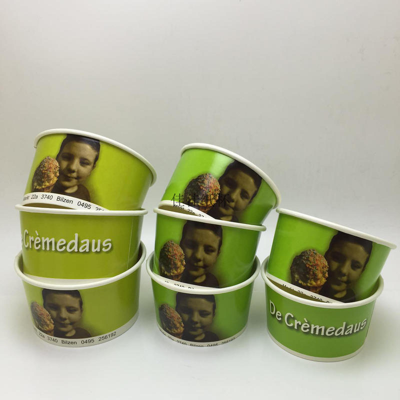 Factory Direct Sales Disposable Thickeneded Export Last Order Colorful Ice Cream Paper Bowl Pudding Paper Bowl Fruit Packaging Paper Bowl