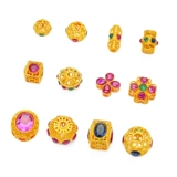 Инкрустация камня, кубик Рубика, бусины в форме цветка, аксессуар ручной работы, браслет, золото 750 пробы, «сделай сам»