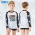 Cậu bé áo tắm Zoke zhouke chia đôi đua xe huy động cậu bé áo tắm dài tay áo chống nắng - Bộ đồ bơi của Kid