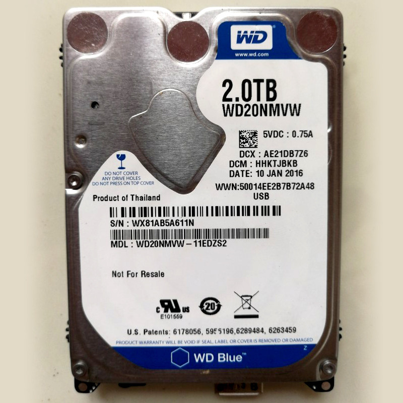 Western Blue Disk 2T 2 5 inch USB3 0 interface mobile hard disk 500G 1T 4T original package has broken inner disk