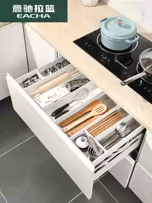 Yichi kitchen integral cabinet 304 stainless steel tool pull basket single-layer drawer type separation storage? With the car racks