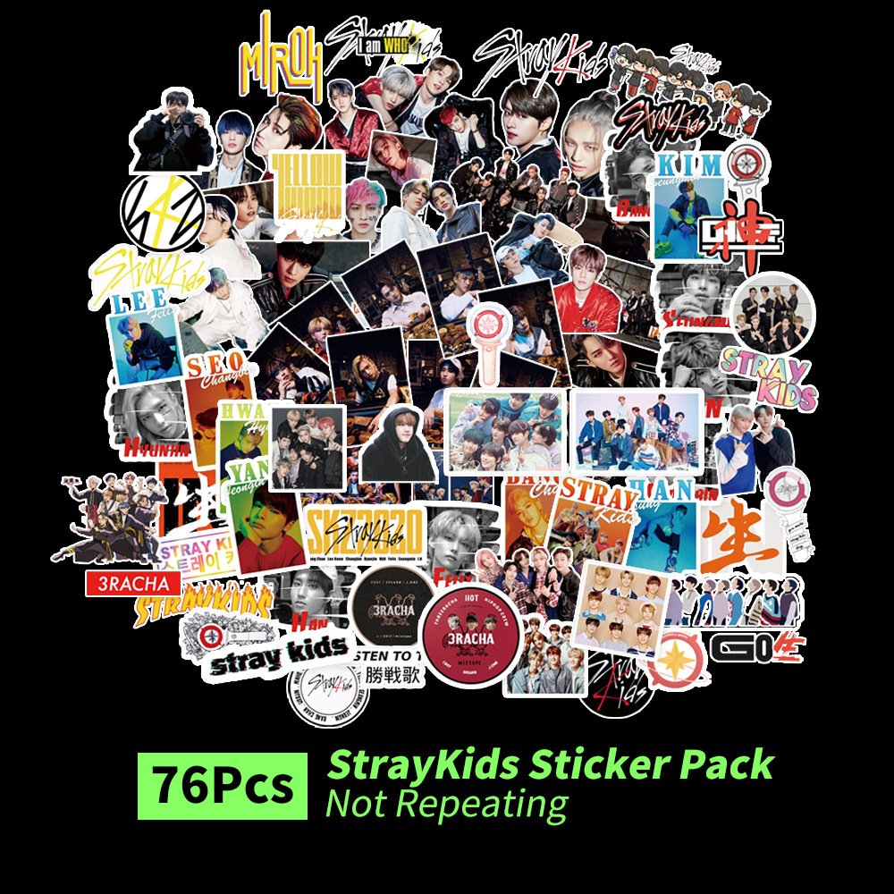 76 Stray Kids cartoon photo stickers splendid Felix peripheral hand account decoration sticker pack homemade