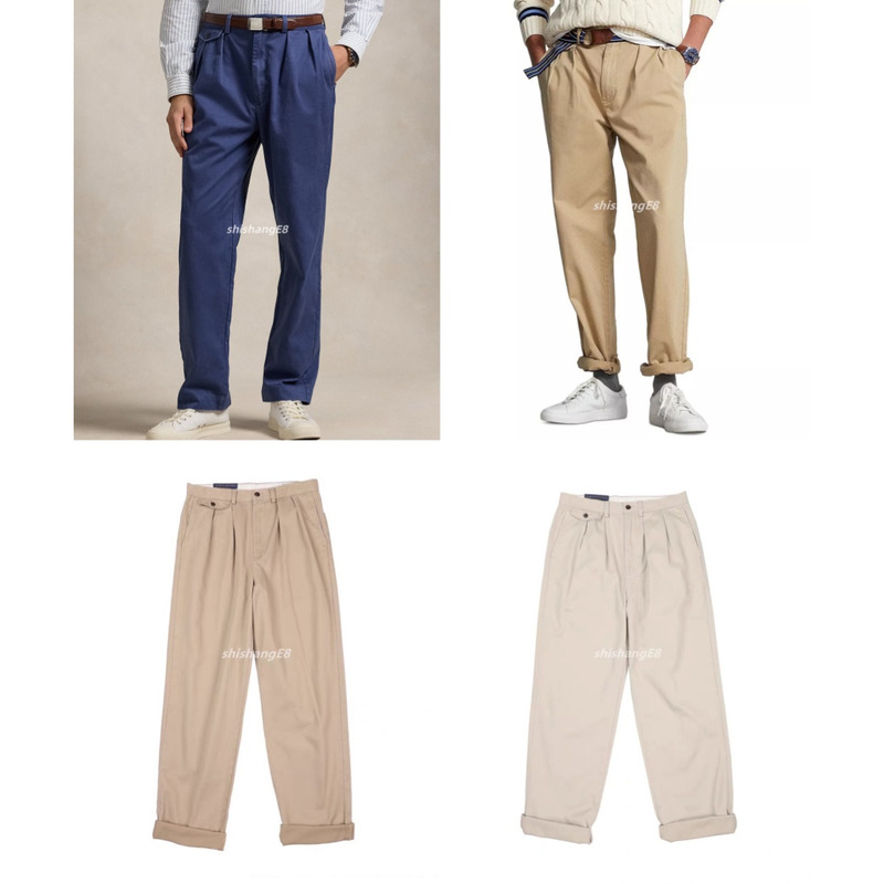 In-Stock Polo Ralph Lauren Twill Cotton Washed Wrinkle Loose-Fit Casual Pants In-Stock Polo Ralph Lauren Twill Cotton Washed Wrinkle Loose-Fit Casual Pants