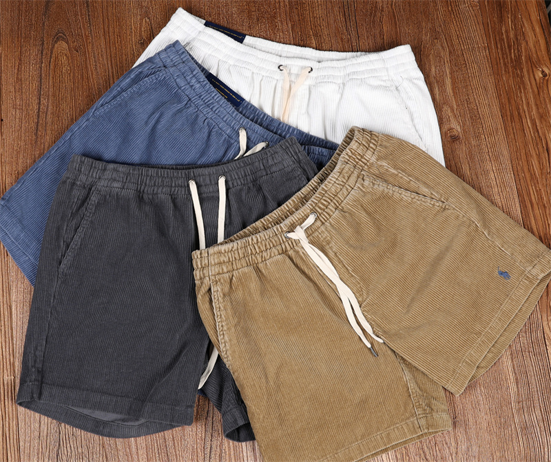 In-Stock Ralph Lauren Rl Classic Corduroy Vintage Versatile Straight Shorts American Retro Rrl