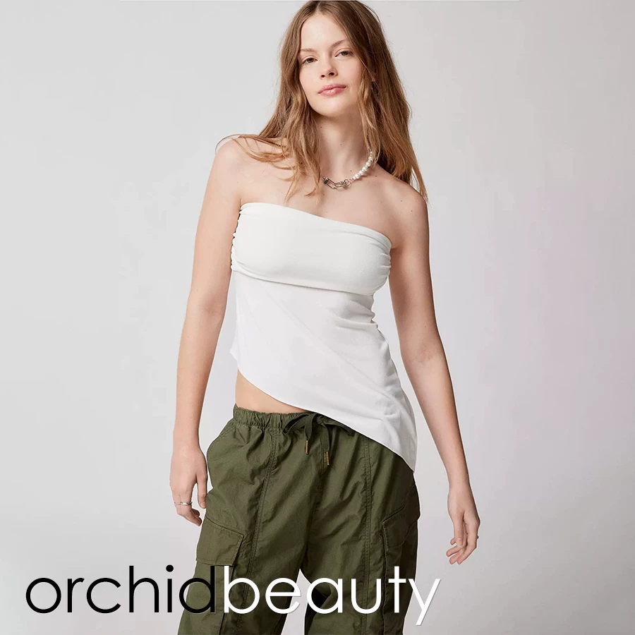 Короткий топ с рюшами UO (Urban Outfitters) в стиле Y2K, эластичный без бретелей, разные цвета