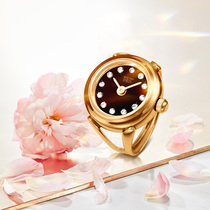 Davis Ladies Casual Ring Watch Rhinestone Sapphire Glass Adjustable Ring-shaped Womens Watch