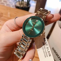Counter Anne Klein Anne Klein Gold Green Small Fresh Diamond-set Steel Band Ladies Quartz Watch