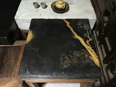Just received a piece of Qing Dynasty old gold bricks dry long annual bag making old bags really good tea table