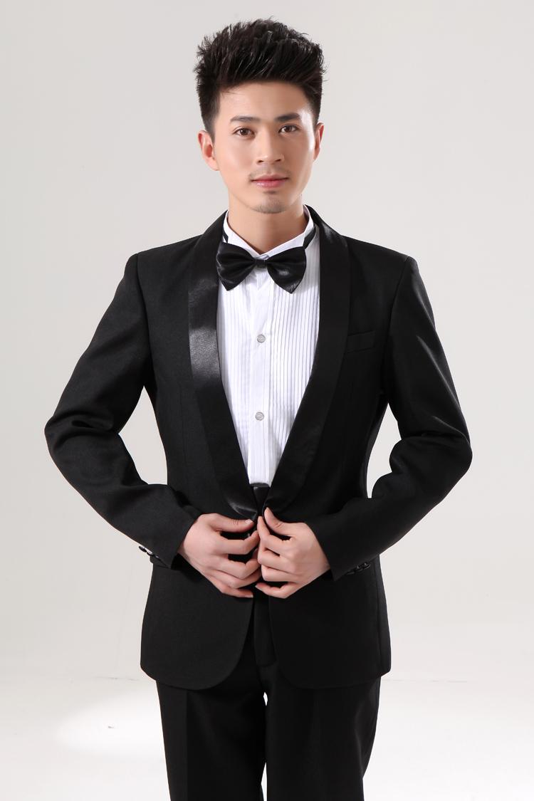 Men's dress Groom wedding new suit Suit host Korean version slim photo studio photo performance performance dress summer