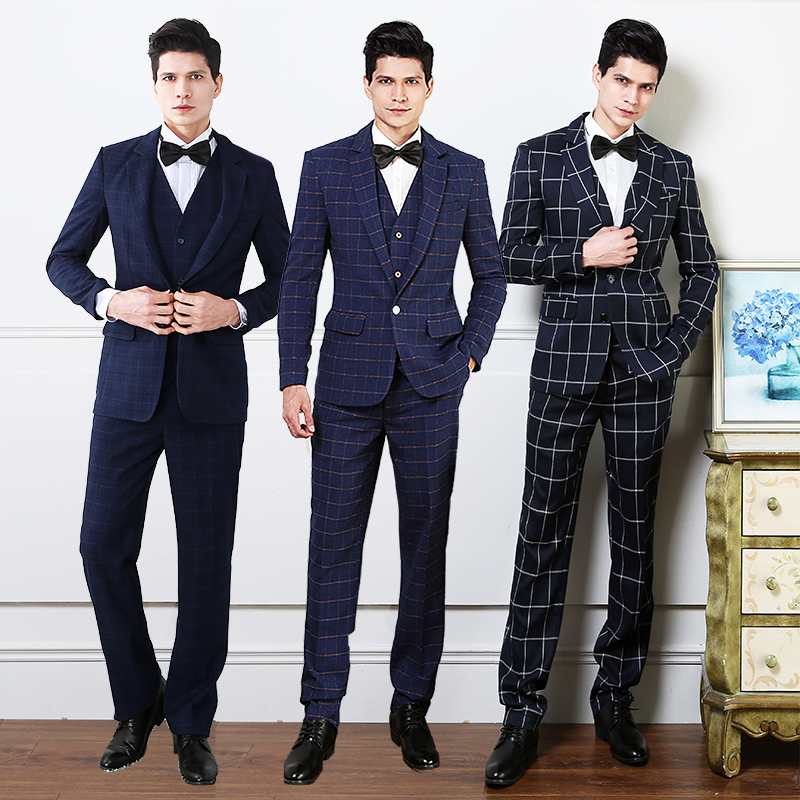 Taohuayuan suit suit men's Korean version of the slim suit men's business professional formal dress groomsmen groom wedding dress