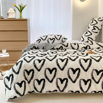 Full cotton Summer quilted by black and white minimalist wind pure cotton air conditioning by single dormitory Spring and autumn quilted by double summer cool quilted with three sets