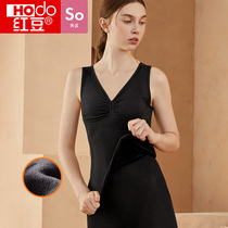 Red bean body vest plus velvet thickened ladies base shirt modal slim thermal underwear autumn clothing one-piece top