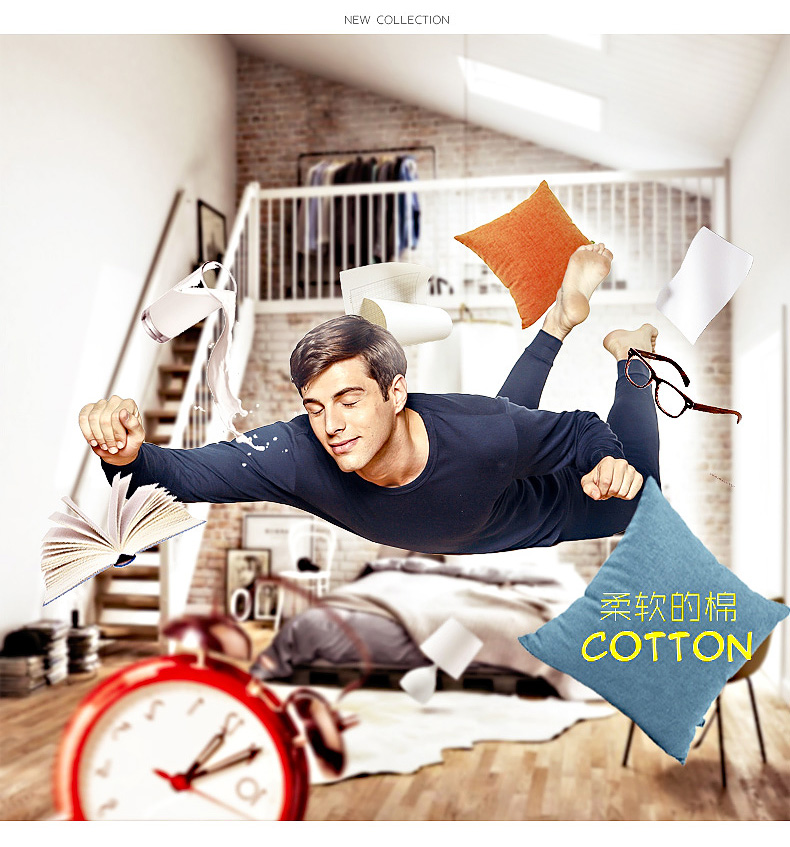 Đậu đỏ Qiuyi Qiuku của nam giới và phụ nữ bông cotton mỏng áo len bông trung niên ấm cơ bản bộ đồ lót