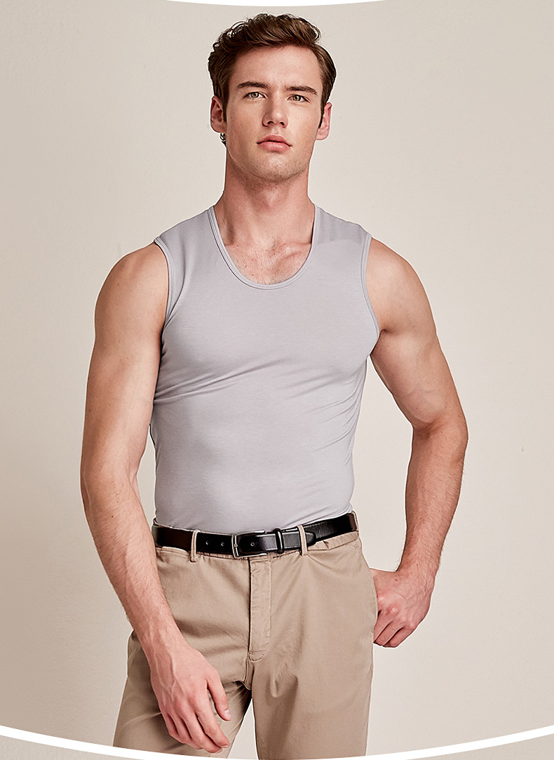 Áo đỏ nam vest mỏng phần cổ tròn phương thức thể thao thanh niên đồ lót mỏng vượt rào đáy áo sơ mi nam áo ngực nữ
