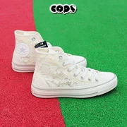 Converse Converse mùa hè phong cách mới ren rỗng cao và thấp để giúp giày vải thông thường 561353C 561286C - Plimsolls