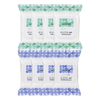屈臣氏卸妆湿巾绿茶质酸组合8包