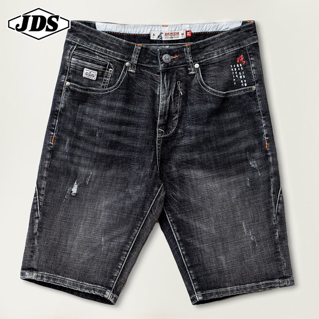 ໂສ້ງຂາສັ້ນ Denim ຂອງຜູ້ຊາຍ trendy pants ສາມໄຕມາດ summer ແບບຈີນບາງພິມ stretch ກາງ pants ripped jeans jodhpurs