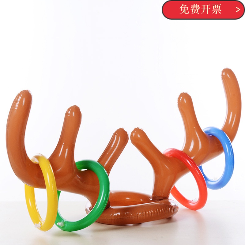 pvc eco-friendly ferrule throwing inflatable deer corner Christmas deer corner headgear to pick up pro-game props Annual Meeting Game